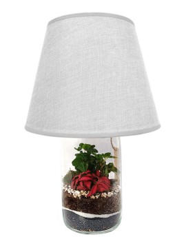 LAMPARIUM H. 37 L. 23 CM CON PIANTE VERDI