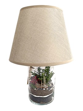 LAMPARIUM H. 37 L. 23 CM CON PIANTE VERDI