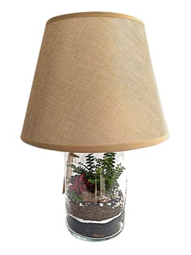 LAMPARIUM H. 37 L. 23 CM CON PIANTE VERDI